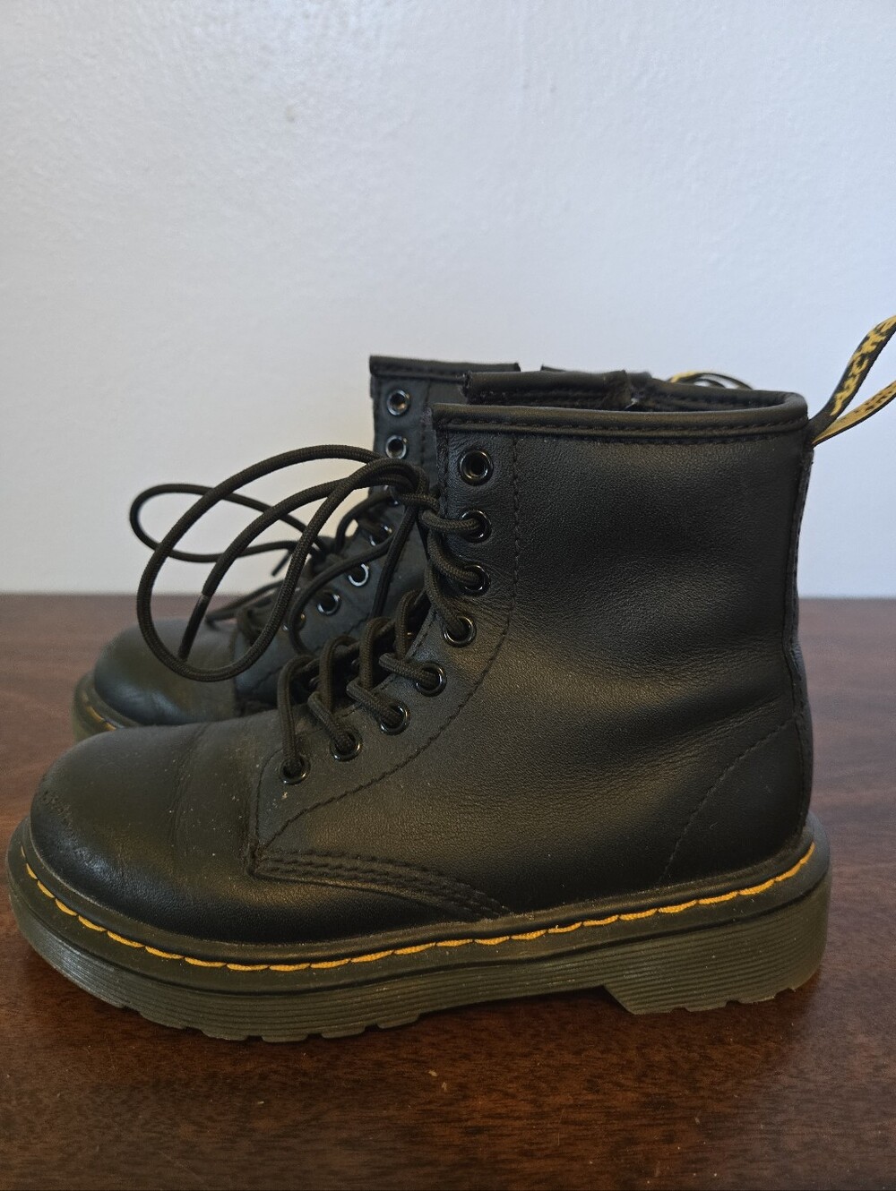 Dr. Martens Junior 1460 Softy T Leather Lace Up Boots Black Kids US 12